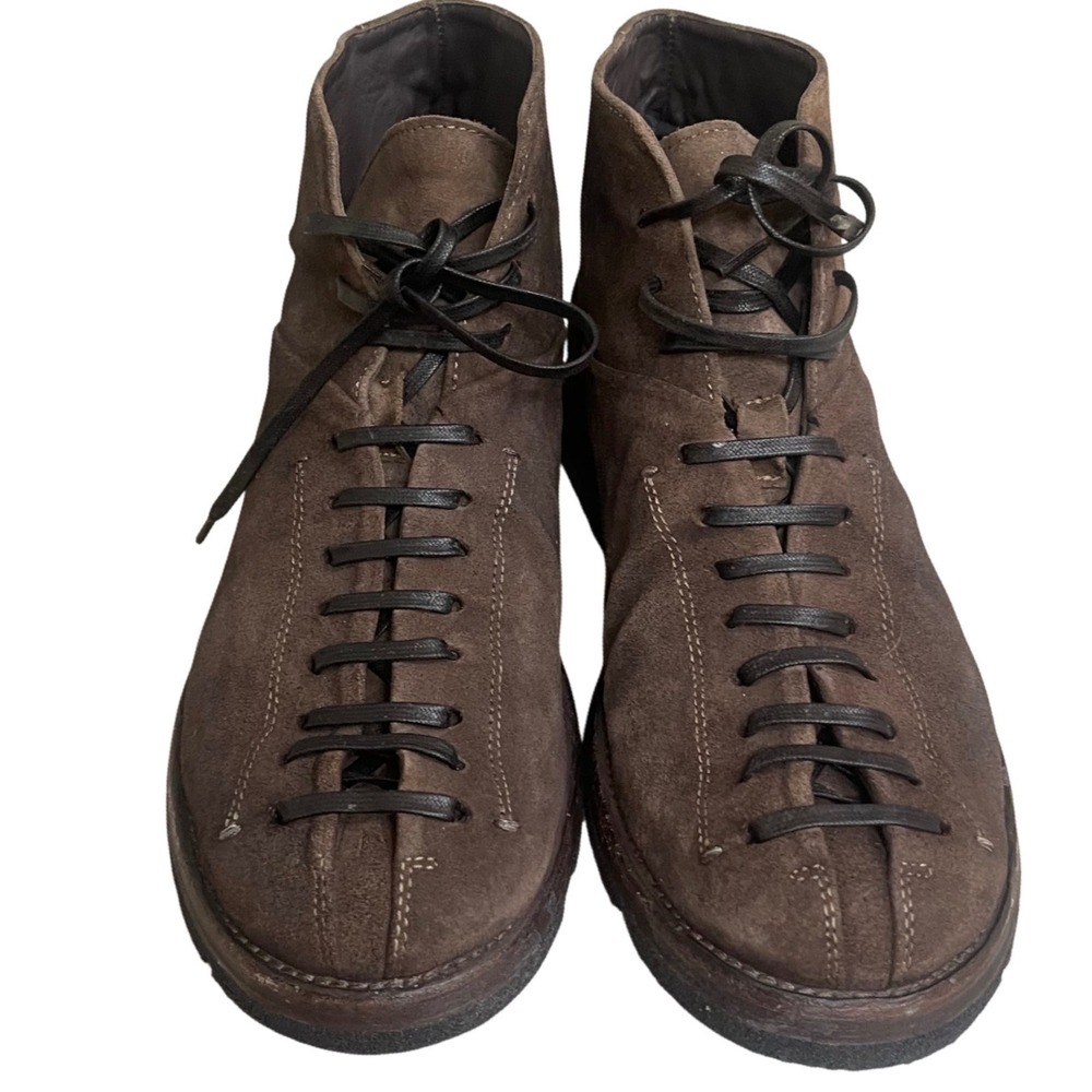 Untamed Street HARVEY husk-brown suede tip-laced boots Made in Italy Mens 43/10
